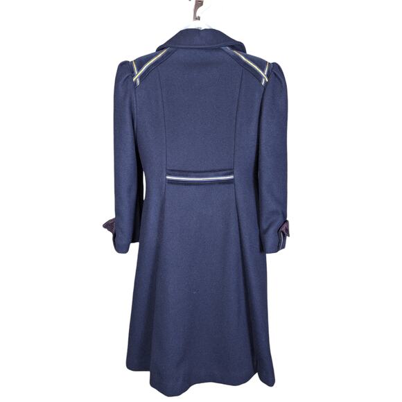 Vintage Wool Double-Breasted Nautical Theme Kids Peacoat with Hat Navy Blue L - Picture 2 of 16
